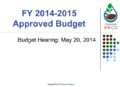 6 - Overview of Approved 2014-2015 Budget
