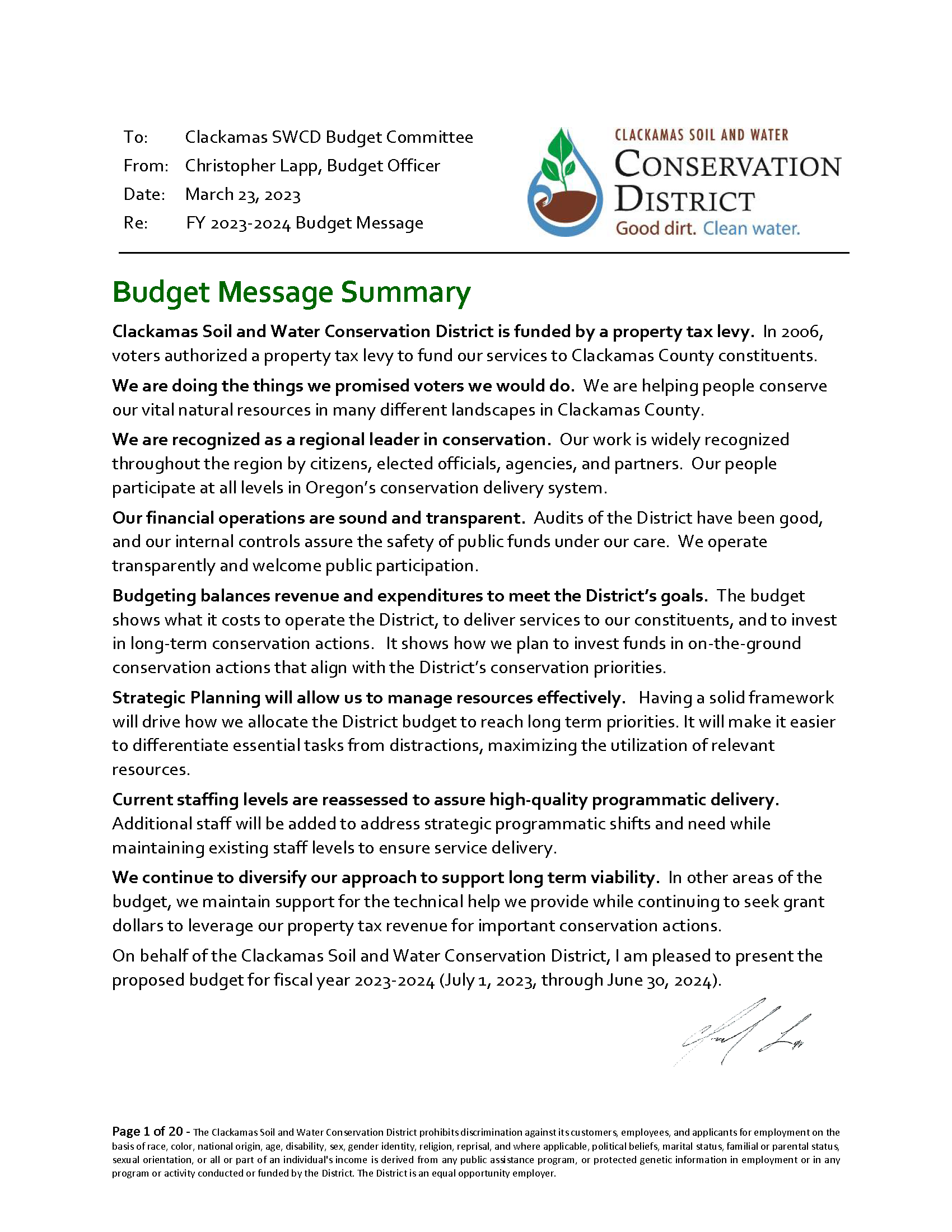 Proposed Budget And Budget Message Released For FY 2023-2024 ...