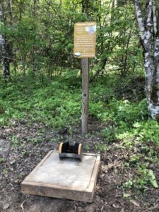 Boot brush station at trailhead. (Photo: Marty Hudson)